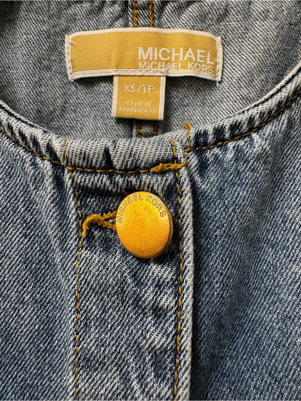Michael Kors Denim Vest Front Buttons Boho Western Festival 100% Cotton XSmall - Picture 4 of 7